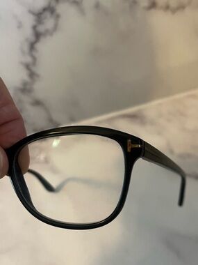 Tom Ford Black Frames with Gold T Accent